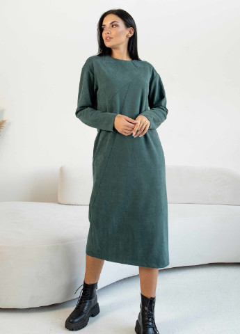 Изумрудное кэжуал платье пэт пл 2621 изумруд Ри Мари однотонное
