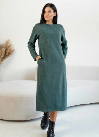 Изумрудное кэжуал платье пэт пл 2621 изумруд Ри Мари однотонное