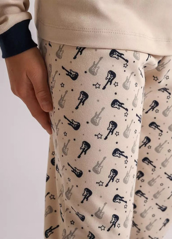 Бежевая всесезон пижама (лонгслив, брюки) лонгслив + брюки BBL