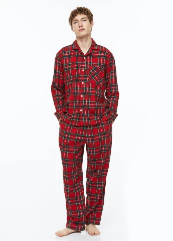 Красная домашний рубашка в клетку H&M