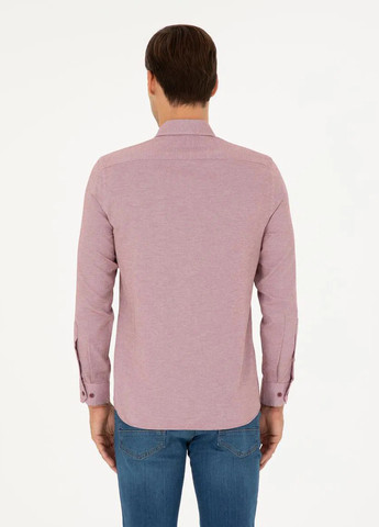 Бордовая кэжуал рубашка меланж Pierre Cardin