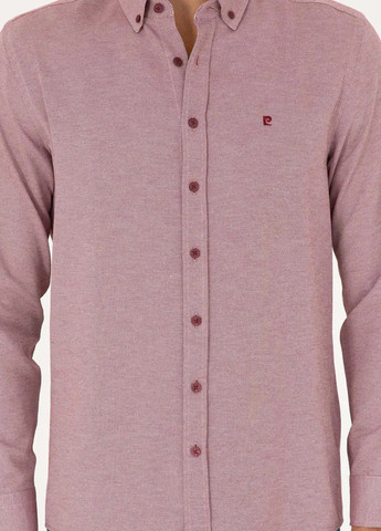 Бордовая кэжуал рубашка меланж Pierre Cardin