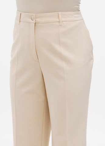Светло-бежевые кэжуал демисезонные прямые брюки S.Oliver