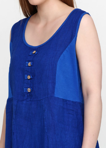 Светло-синее кэжуал платье Puro Lino меланжевое