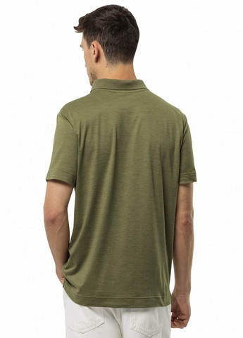 Оливковая футболка-поло для мужчин Jack Wolfskin однотонная