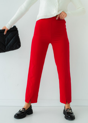 Красные кэжуал демисезонные брюки No Brand