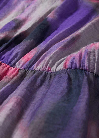 Сиреневое кэжуал платье клеш C&A с абстрактным узором