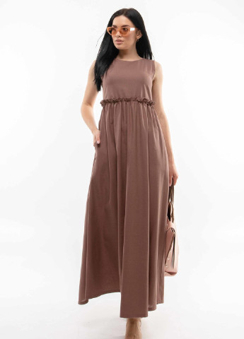 Кавова кежуал сукня Ри Мари однотонна