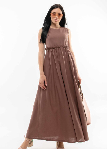 Кавова кежуал сукня Ри Мари однотонна
