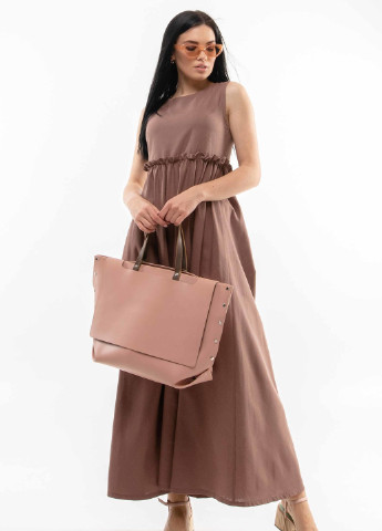 Кавова кежуал сукня Ри Мари однотонна