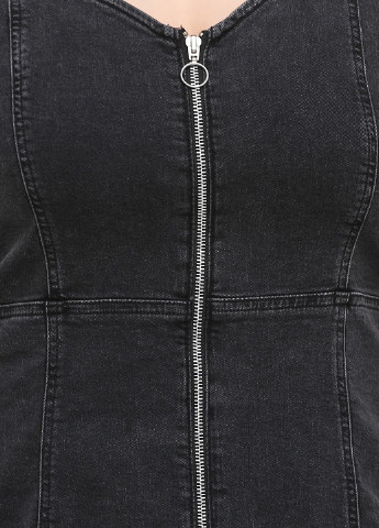 Сарафан C&A однотонний темно-сірий джинсовий бавовна