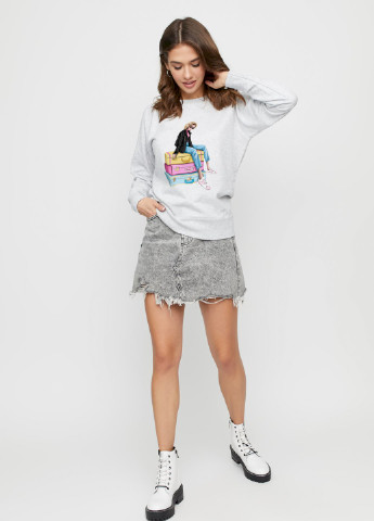 Серый свитшот женский /no flis/ YAPPI рисунок (251467765)