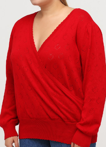 Красный демисезонный свитер Sheego