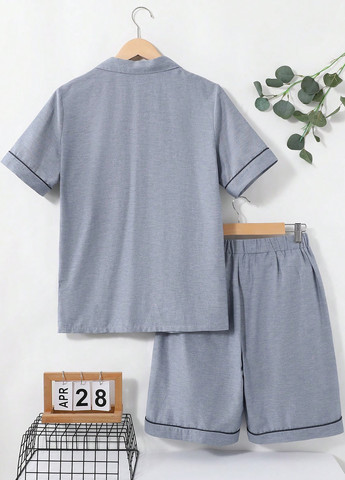 Сіра всесезон піжама (сорочка, шорти) сорочка + шорти SHEIN