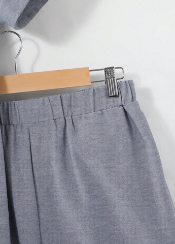 Сіра всесезон піжама (сорочка, шорти) сорочка + шорти SHEIN