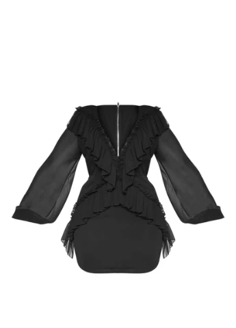 Черное кэжуал платье PrettyLittleThing однотонное