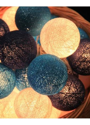 Гирлянда тайские шарики-фонарики CBL Blue 20 шариков, 3.7 м Cotton Ball Lights 2007 (252644086)