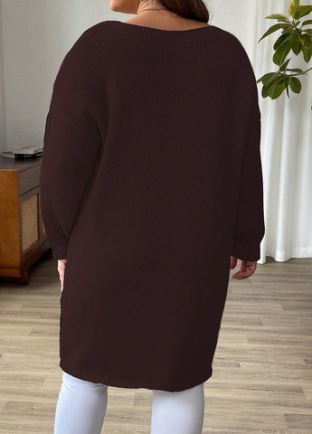 Темно-бордова кежуал сукня сукня светр SHEIN однотонна