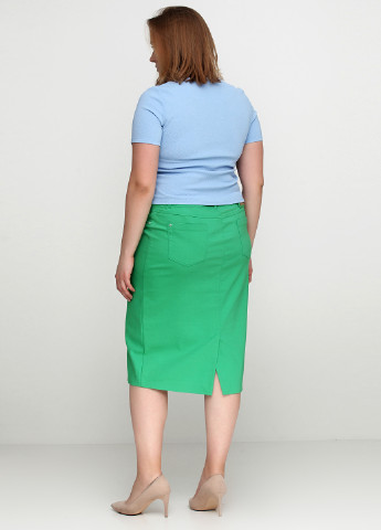 Зеленая кэжуал однотонная юбка Sassofono карандаш