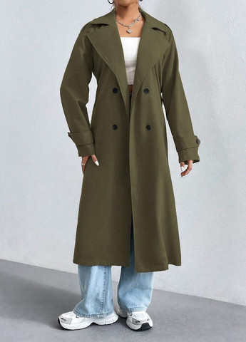 Плащ SHEIN тренчкот на пуговицах демисезон (366071439)