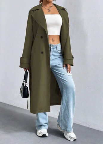 Плащ SHEIN тренчкот на пуговицах демисезон (366071439)