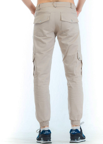 Бежевые кэжуал демисезонные со средней талией брюки Ястребь