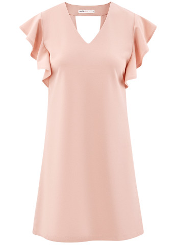 Светло-розовое кэжуал платье Oodji однотонное