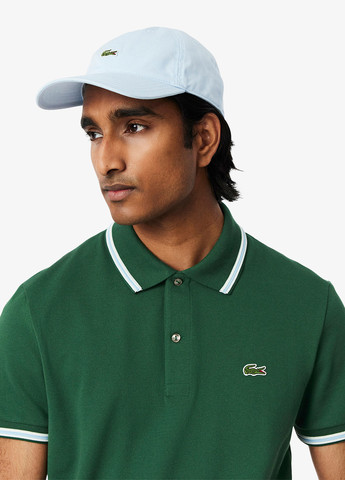 Темно-зеленая футболка-поло для мужчин Lacoste однотонная
