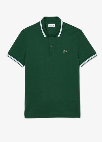 Темно-зеленая футболка-поло для мужчин Lacoste однотонная