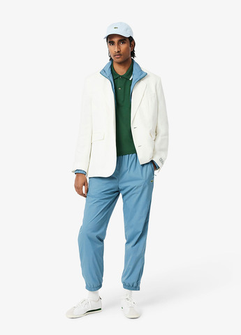 Темно-зеленая футболка-поло для мужчин Lacoste однотонная