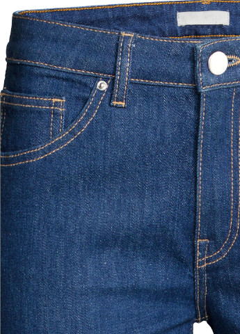 Темно-синие демисезонные укороченные, прямые джинсы H&M