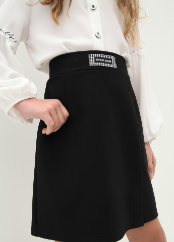 Черная кэжуал однотонная юбка Deloras