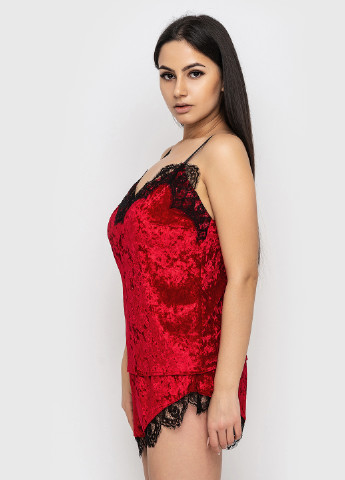 Червоний демісезонний комплект (топ, шорти, халат) Ghazel