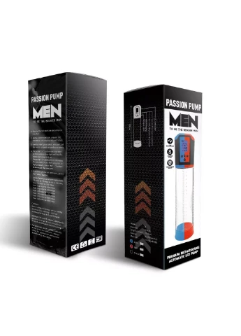 Автоматична вакуумна помпа Men Passion Pump Red, LED-табло, перезаряджувана, 8 режимів PowerUp (254785244)