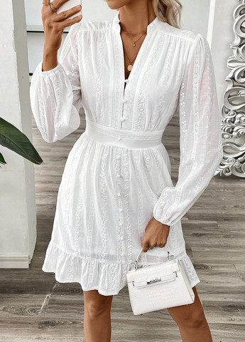 Білий святковий, кежуал сукня кльош SHEIN однотонна