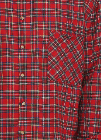 Красная кэжуал рубашка в клетку Mennace с длинным рукавом