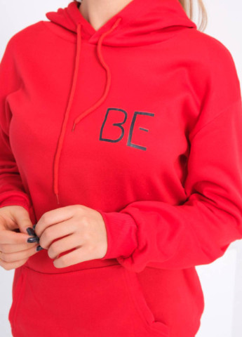 Крутой женский свитшот No Brand - крой однотонный красный спортивный - (252754557)