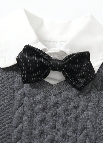 Серо-синий демисезонный комплект (свитер, брюки) SHEIN