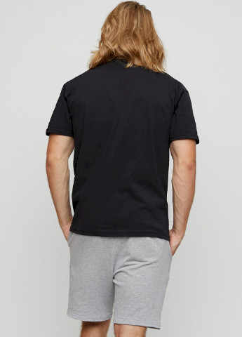 Чорна футболка чоловіча basic /air print/ YAPPI