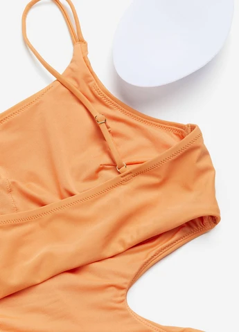 Помаранчевий літній купальник суцільний, монокіні H&M