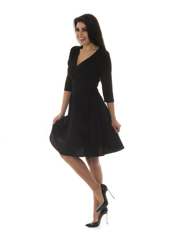 Черное кэжуал платье клеш Luniani однотонное