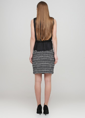 Черная кэжуал с орнаментом юбка H&M