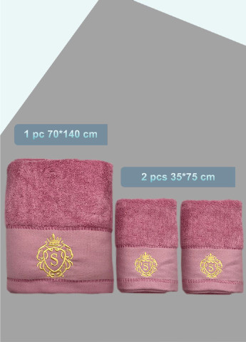 Lovely Svi набір рушників hotel & spa - комплект банних рушників: 1 шт - 70 на 140 см, 2 шт - 34 на 72 см рожевий однотонний рожевий виробництво - Китай