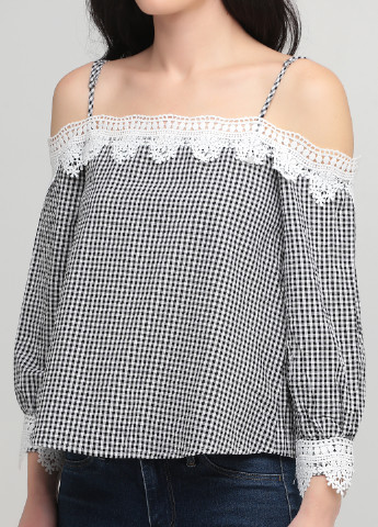 Черно-белая летняя блуза Mint & Berry