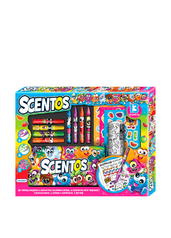 Ароматный набор для творчества - забавная компания (маркеры, воск.карандаши, наклейки, раскраска) Scentos (155062196)