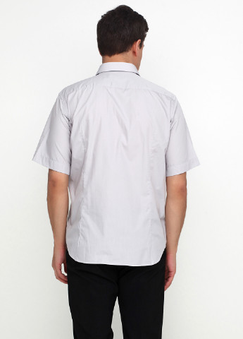 Светло-серая кэжуал рубашка однотонная Romano Botta с коротким рукавом