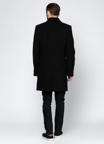 Черное демисезонное Пальто однобортное Burzhui