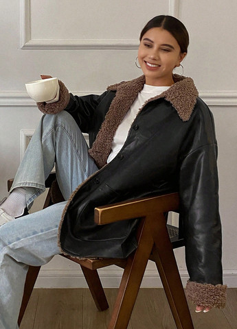 Чорна зимня куртка SHEIN