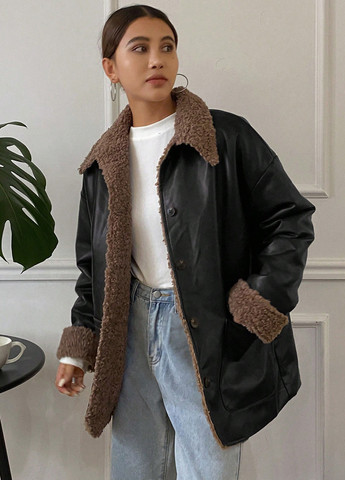 Чорна зимня куртка SHEIN