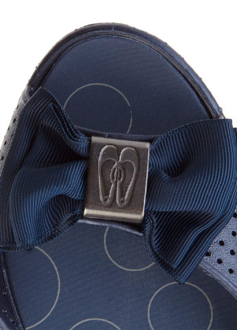 Темно-синие кэжуал сандалі w146014 Bassano с бантом, с перфорацией